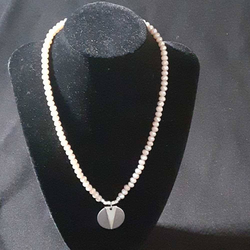 Iridescent beaded necklace